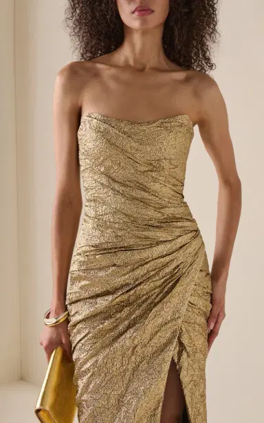 Marmar Halim Ruched Brocade Gown | Thumbnail 3 Marmar Halim Ruched Brocade Gown | Thumbnail 3