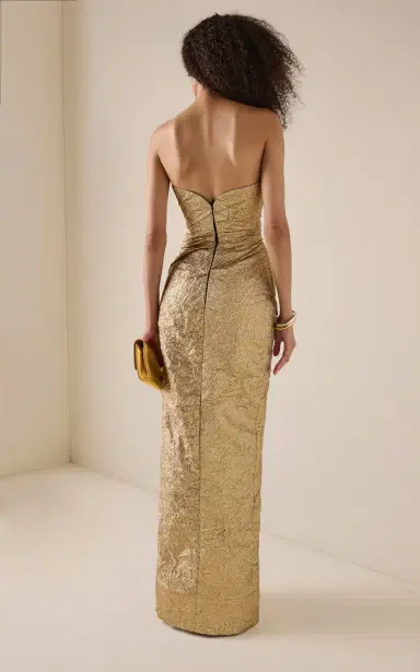 Marmar Halim Ruched Brocade Gown | Thumbnail 4 Marmar Halim Ruched Brocade Gown | Thumbnail 4