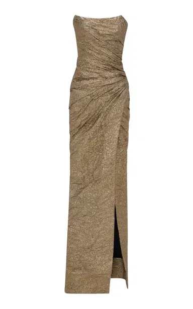 Marmar Halim Ruched Brocade Gown | Thumbnail 1 Marmar Halim Ruched Brocade Gown | Thumbnail 1