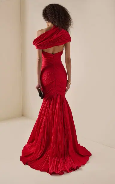Marmar Halim Ruched Taffeta Mermaid Gown | Thumbnail 4 Marmar Halim Ruched Taffeta Mermaid Gown | Thumbnail 4