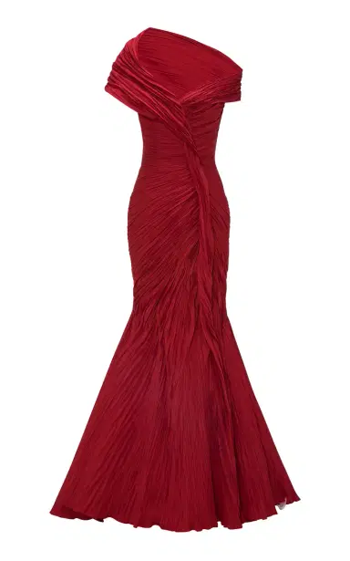 Marmar Halim Ruched Taffeta Mermaid Gown | Thumbnail 1 Marmar Halim Ruched Taffeta Mermaid Gown | Thumbnail 1