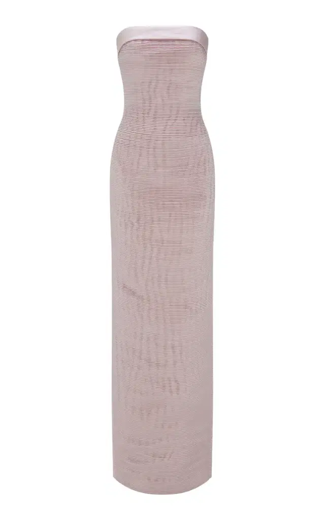 Ruched Duchess Satin Column Gown