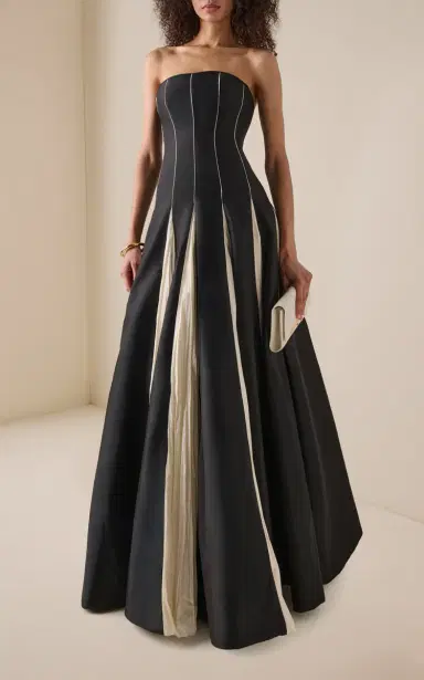 Marmar Halim Contrast-Paneled Taffeta Gown | Thumbnail 2 Marmar Halim Contrast-Paneled Taffeta Gown | Thumbnail 2