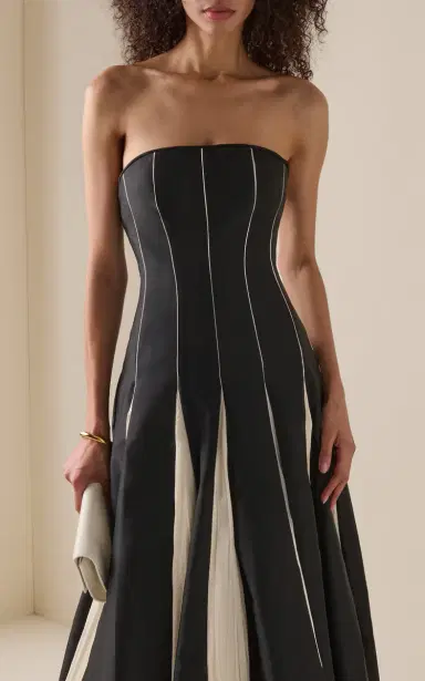Marmar Halim Contrast-Paneled Taffeta Gown | Thumbnail 3 Marmar Halim Contrast-Paneled Taffeta Gown | Thumbnail 3