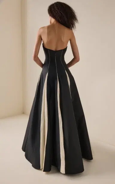 Marmar Halim Contrast-Paneled Taffeta Gown | Thumbnail 4 Marmar Halim Contrast-Paneled Taffeta Gown | Thumbnail 4