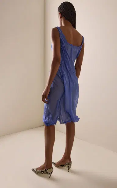 Versace Draped Silk-Chiffon Midi Dress | Thumbnail 6 Versace Draped Silk-Chiffon Midi Dress | Thumbnail 6