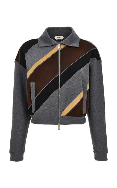 Versace Panelled Virgin Wool-Blend Jacket | Thumbnail 4 Versace Panelled Virgin Wool-Blend Jacket | Thumbnail 4