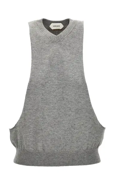 Versace Cutout Cotton-Blend Tank Top | Thumbnail 2 Versace Cutout Cotton-Blend Tank Top | Thumbnail 2
