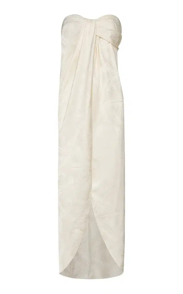 Johanna Ortiz Graceful Satin-Jacquard Longline Top