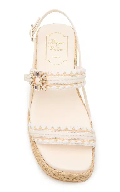 Roger Vivier Summer Crystal Raffia Espadrille Sandals | Thumbnail 3 Roger Vivier Summer Crystal Raffia Espadrille Sandals | Thumbnail 3