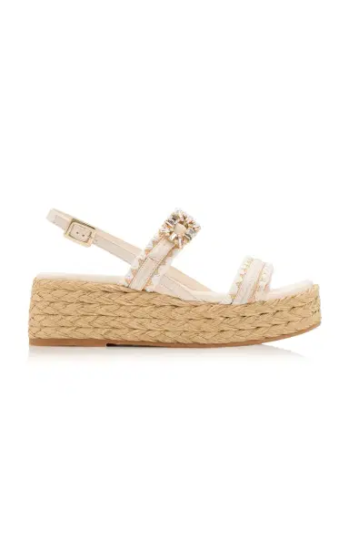 Roger Vivier Summer Crystal Raffia Espadrille Sandals | Thumbnail 6 Roger Vivier Summer Crystal Raffia Espadrille Sandals | Thumbnail 6