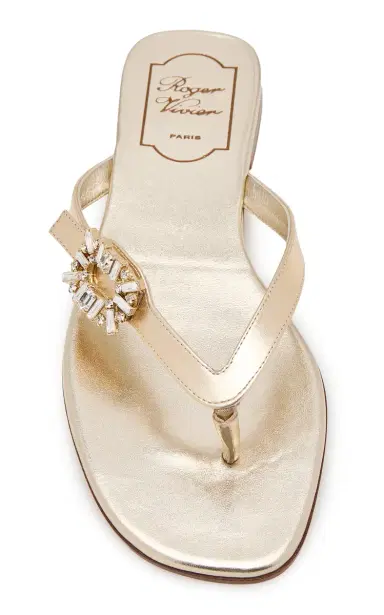 Roger Vivier Crystal Leather Sandals | Thumbnail 3