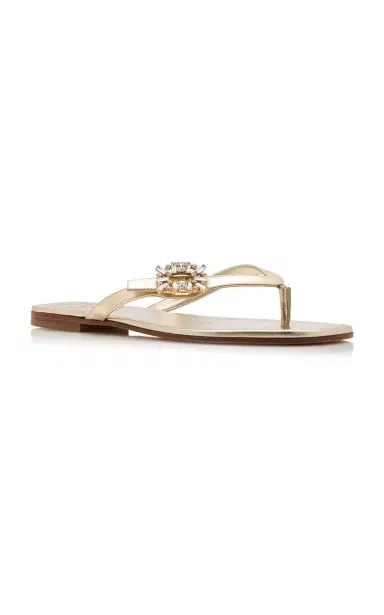 Roger Vivier Crystal Leather Sandals | Thumbnail 4