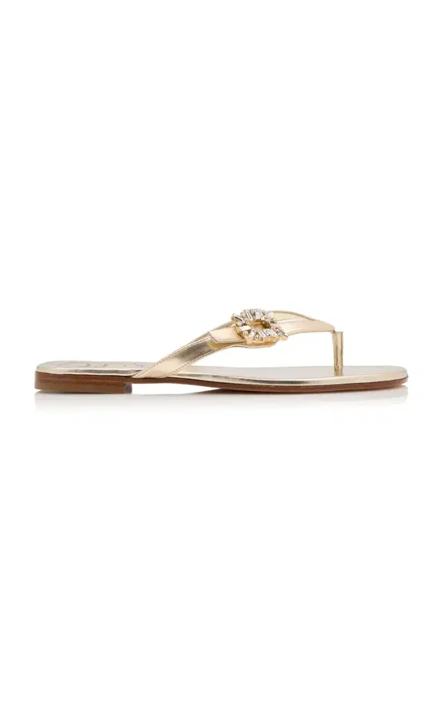 Roger Vivier Crystal Leather Sandals