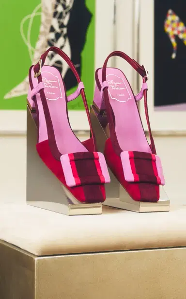 Roger Vivier Belle Vivier Striped Suede Slingback Pumps | Thumbnail 3 Roger Vivier Belle Vivier Striped Suede Slingback Pumps | Thumbnail 3