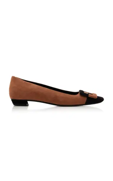 Roger Vivier Belle Vivier Duo Buckle Suede Ballet Flats | Thumbnail 1