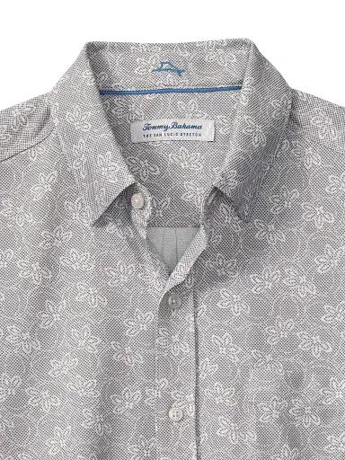 Tommy Bahama Men's San Lucio Lotus Short-Sleeve Shirt - Storm Gray - Size Medium | Thumbnail 2 Tommy Bahama Men's San Lucio Lotus Short-Sleeve Shirt - Storm Gray - Size Medium | Thumbnail 2