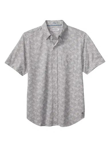 Tommy Bahama Men's San Lucio Lotus Short-Sleeve Shirt - Storm Gray - Size Medium | Thumbnail 1 Tommy Bahama Men's San Lucio Lotus Short-Sleeve Shirt - Storm Gray - Size Medium | Thumbnail 1