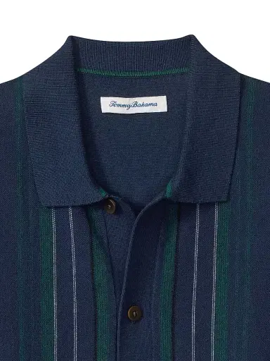 Tommy Bahama Men's Palmarito Knit Button-Front Polo Shirt - Coastline - Size Small | Thumbnail 2