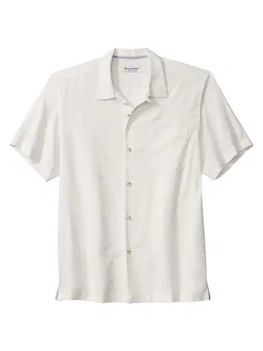 Tommy Bahama Men's Coastal Ease Jacquard Shirt - White - Size Small | Thumbnail 1