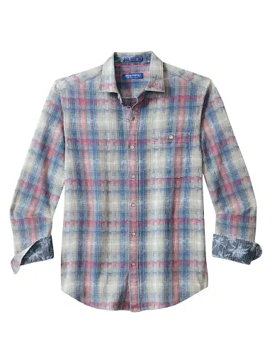 Tommy Bahama Men's Palo Alto Plaid Classic-Fit Shirt - Shellrossa | Thumbnail 1 Tommy Bahama Men's Palo Alto Plaid Classic-Fit Shirt - Shellrossa | Thumbnail 1