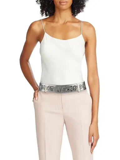 Alexander McQueen Women's Mirror Crystal Embroidery Belt | Thumbnail 2
