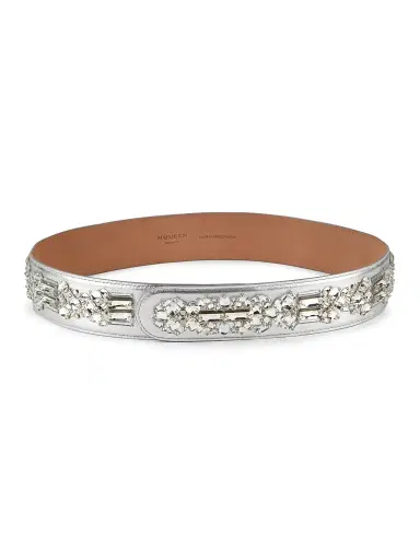 Alexander McQueen Women's Mirror Crystal Embroidery Belt | Thumbnail 1