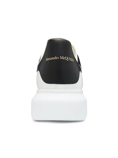 Alexander McQueen Men's Oversized Leather Low-Top Sneakers - White Black - Size 15.5 | Thumbnail 5