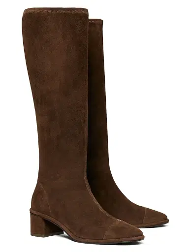 Tory Burch Women's 55MM Suede Knee-High Boots - Dark Cocoa | Thumbnail 2