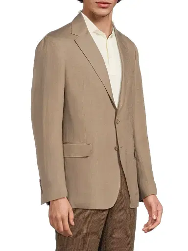 Ralph Lauren Purple Label Men's Hadley Silk-Linen Single-Breasted Jacket | Thumbnail 4 Ralph Lauren Purple Label Men's Hadley Silk-Linen Single-Breasted Jacket | Thumbnail 4