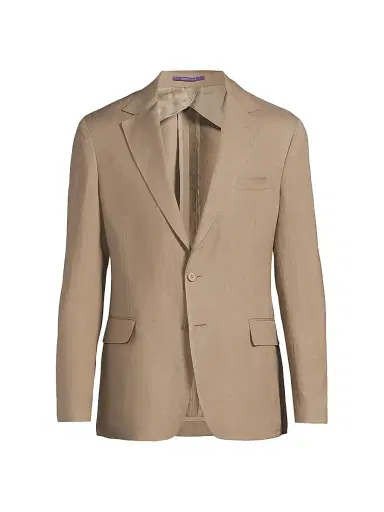 Ralph Lauren Purple Label Men's Hadley Silk-Linen Single-Breasted Jacket | Thumbnail 1 Ralph Lauren Purple Label Men's Hadley Silk-Linen Single-Breasted Jacket | Thumbnail 1