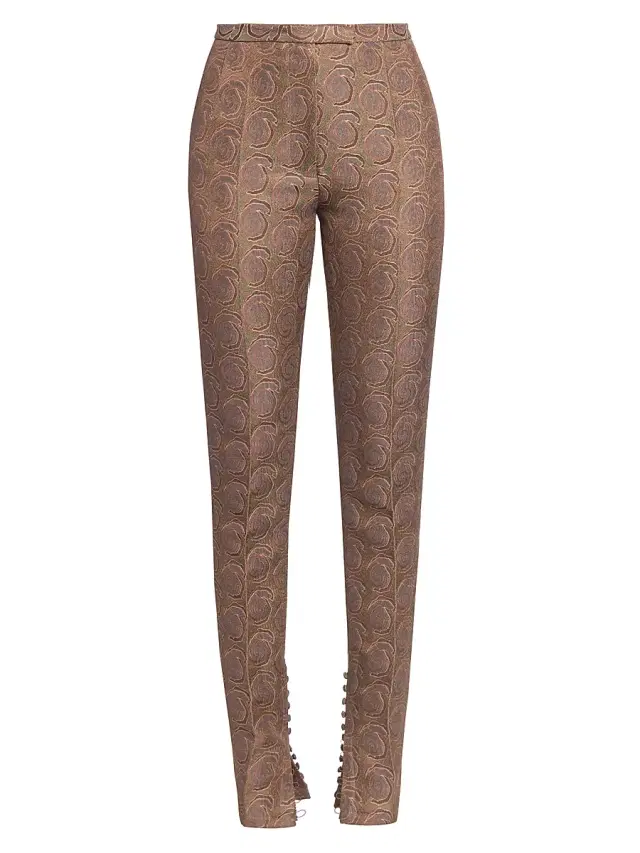 Dries Van Noten Women's Pandoris Geometric Skinny Pants - Bottle