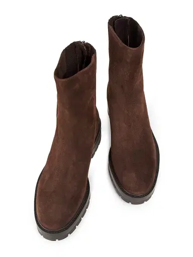 Aquazzura Women's Saint Honroe Suede Combat Boots - Espresso - Size 10.5 | Thumbnail 4