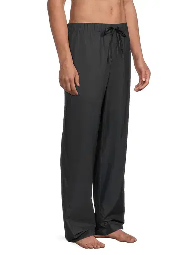 Fleur du Mal Men's Cotton Poplin Pajama Pants - Black Smoke - Size Medium | Thumbnail 4