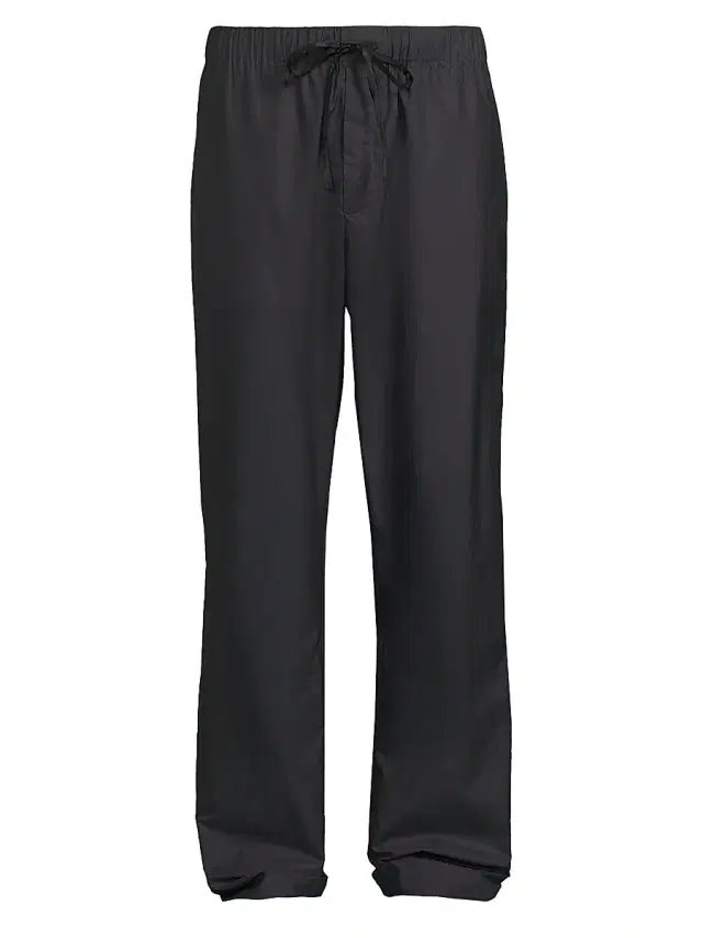 Fleur du Mal Men's Cotton Poplin Pajama Pants - Black Smoke