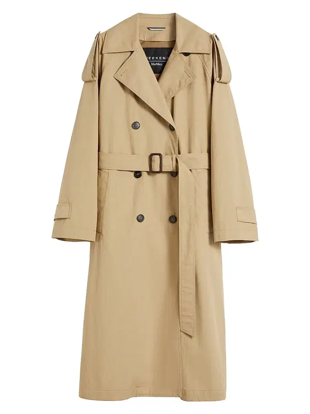 Women's Water Repellent Gabardine Trench Coat - Beige