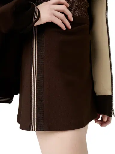 Miu Miu Women's Fabric Stitch Knit Mini Skirt - Brown | Thumbnail 5 Miu Miu Women's Fabric Stitch Knit Mini Skirt - Brown | Thumbnail 5