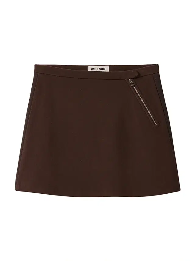 Women's Fabric Stitch Knit Mini Skirt - Brown
