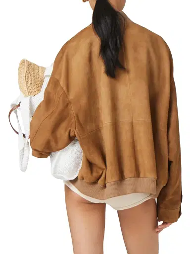 Miu Miu Women's Suede Nappa Leather Jacket | Thumbnail 3