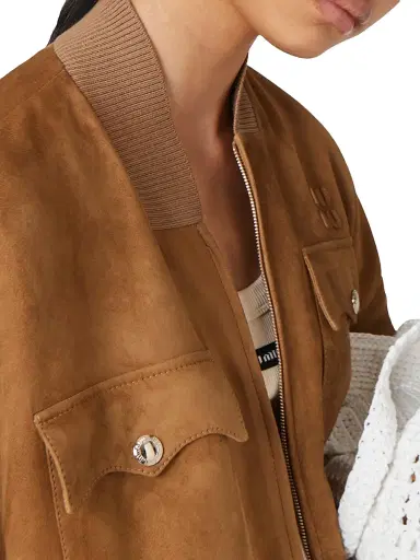 Miu Miu Women's Suede Nappa Leather Jacket | Thumbnail 6