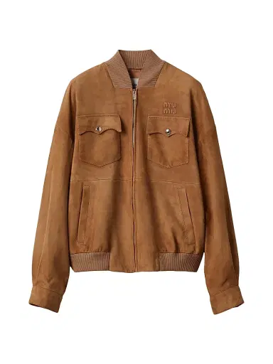 Miu Miu Women's Suede Nappa Leather Jacket | Thumbnail 1