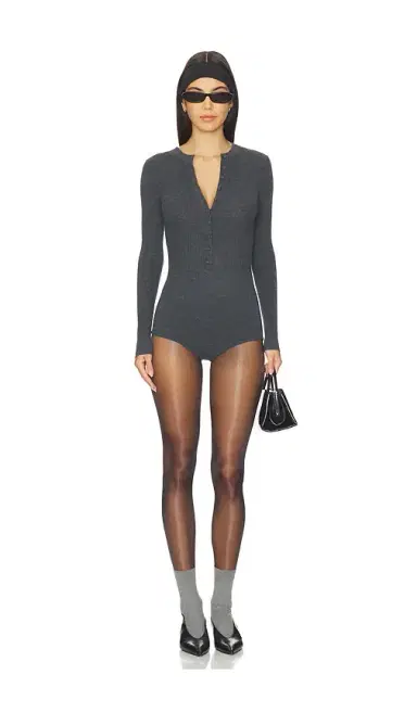 self-portrait Grey Wool Knit Playsuit | Thumbnail 1