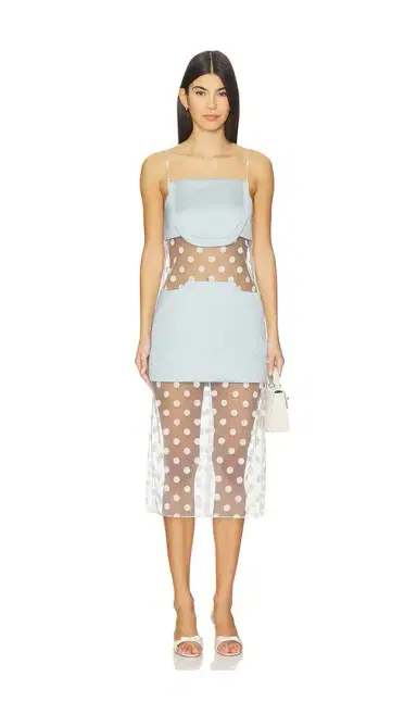 Prabal Gurung Sheer Panelled Slip Midi Dress | Thumbnail 1