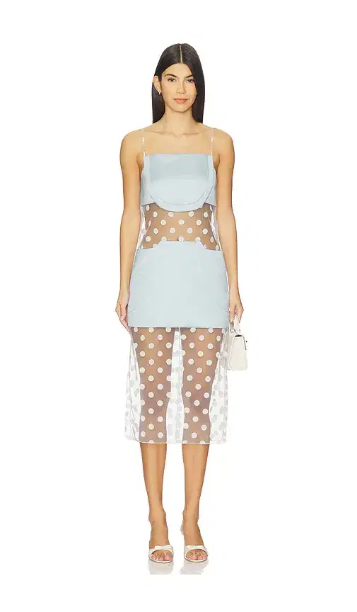 Prabal Gurung Sheer Panelled Slip Midi Dress