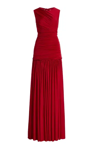 SIEDRÉS Exclusive Alina Ruched Jersey Maxi Dress | Thumbnail 1 SIEDRÉS Exclusive Alina Ruched Jersey Maxi Dress | Thumbnail 1
