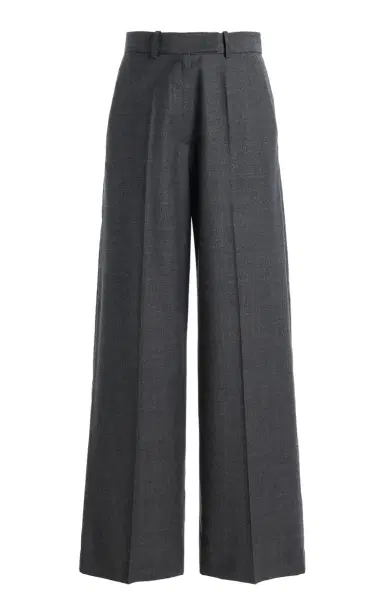 The Frankie Shop Brickell Wool-Blend Flannel Trousers | Thumbnail 1 The Frankie Shop Brickell Wool-Blend Flannel Trousers | Thumbnail 1