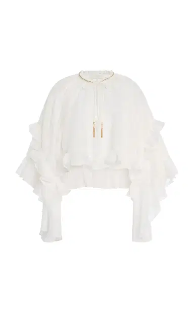 Zimmermann Daylight Ruffled Cotton-Blend Blouse | Thumbnail 5