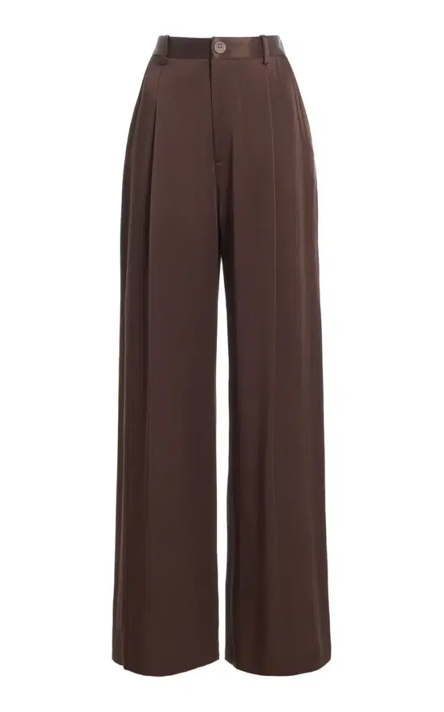 LAPOINTE Relaxed Pleated Satin Pants