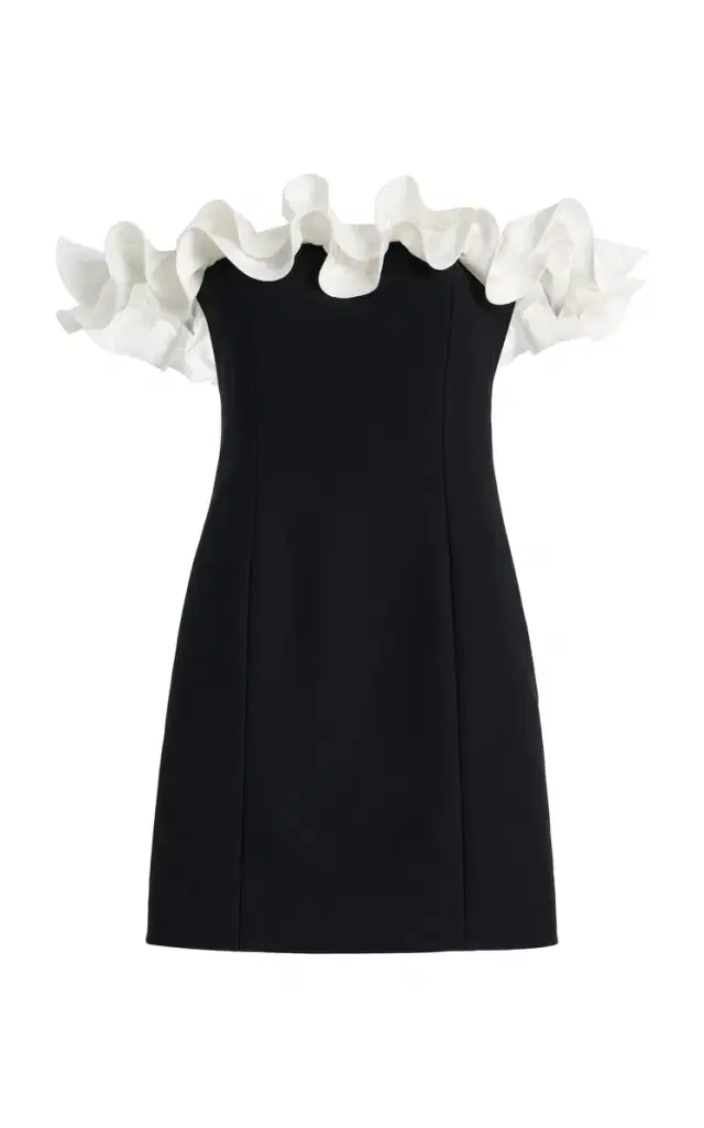 ROTATE Ruffle-Trimmed Crepe Mini Dress