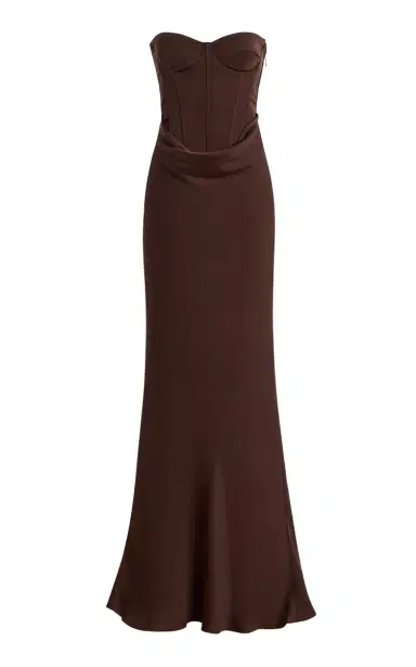 ROTATE Strapless Satin Corset Maxi Dress | Thumbnail 23